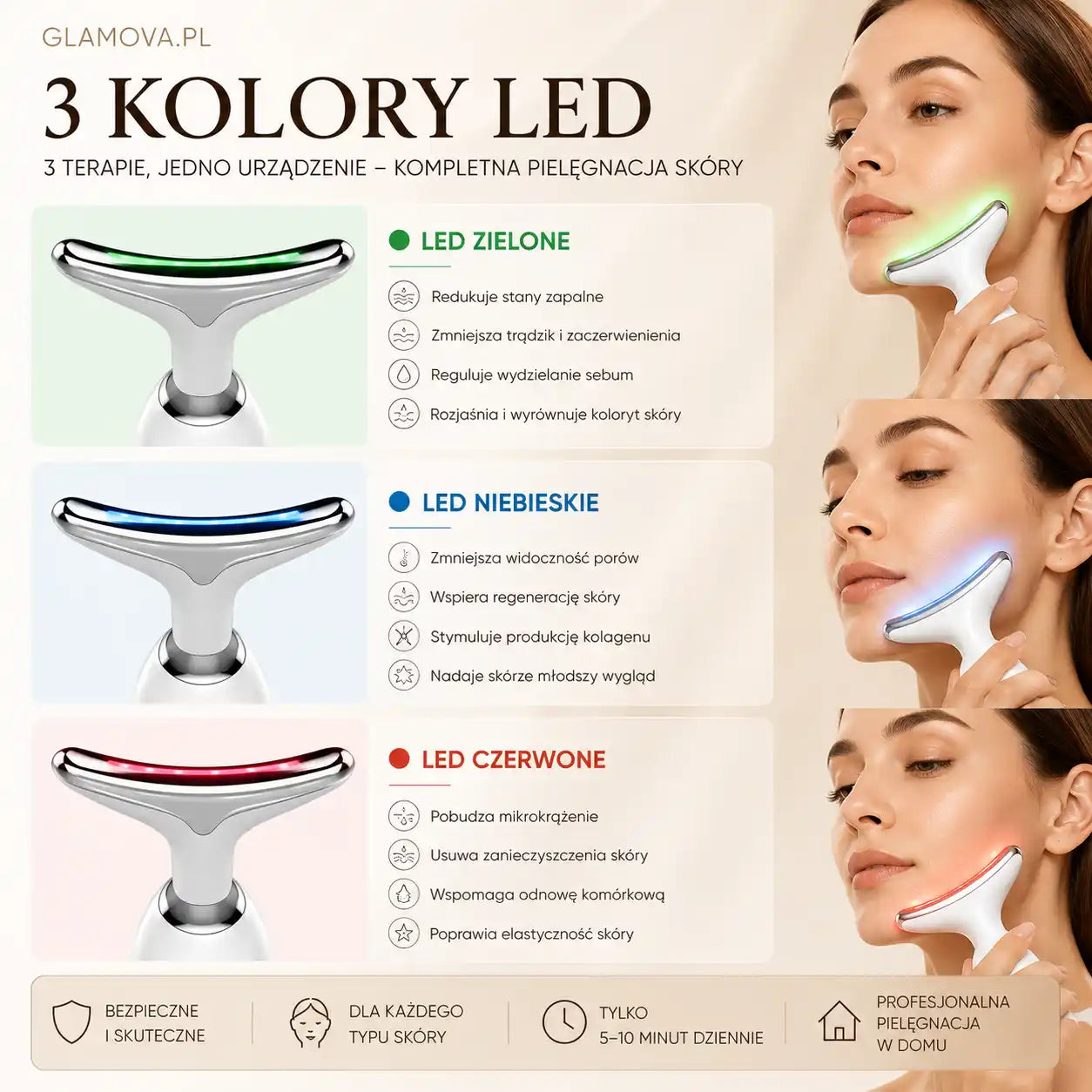 LumiLift Pro | Terapia EMS + Światło LED — lifting twarzy w domu